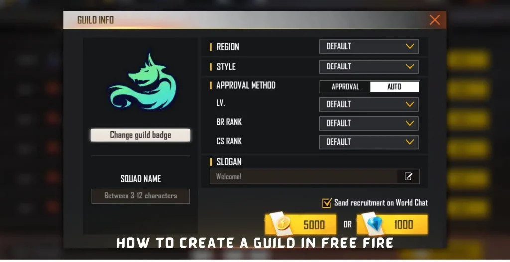 How to create a guild in free fire